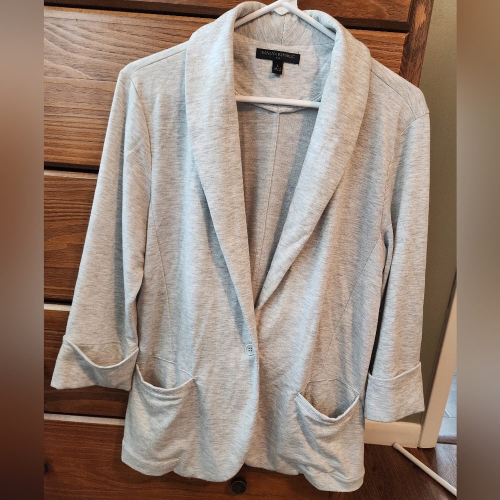 Gray Knit Blazer, Banana Republic